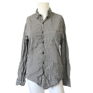J Crew Plaid Button Down Shirt Long Sleeve Blue Tan Size Small S